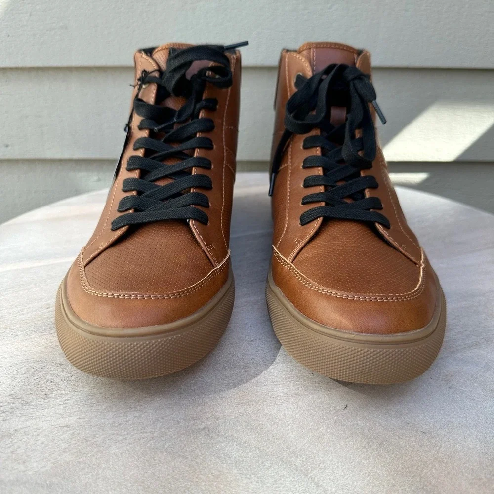 Sonoma Congo Mens Size 10 Ankle Boots Cognac Brown Lace Up New